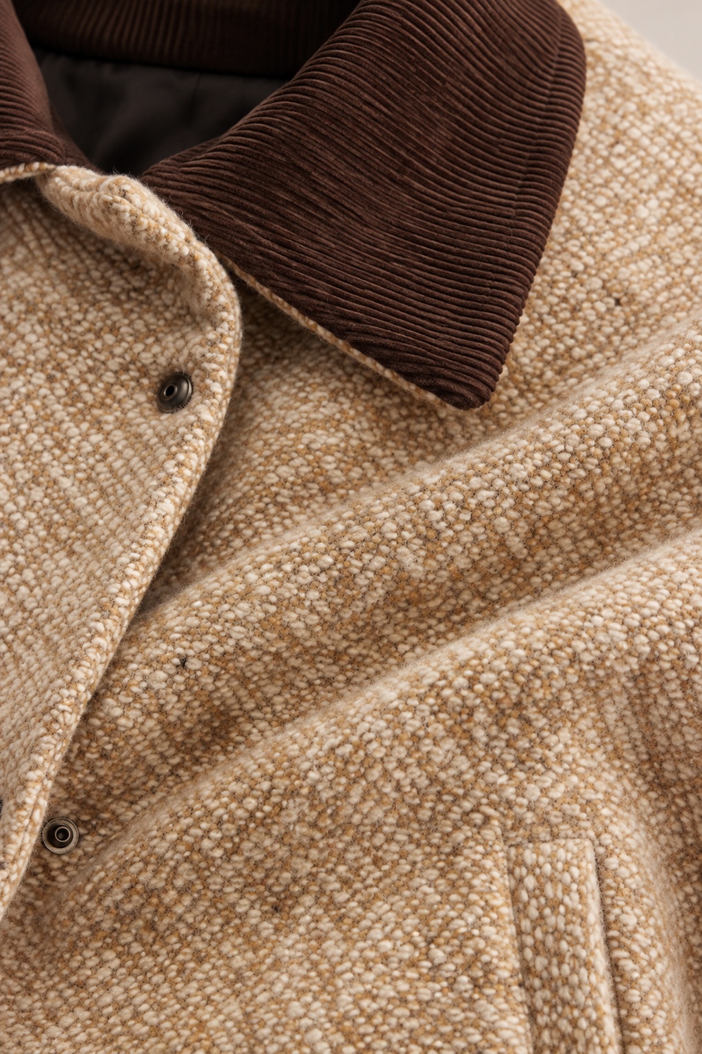 Wełniana kurtka BOMBER BEIGE - obrazek 5