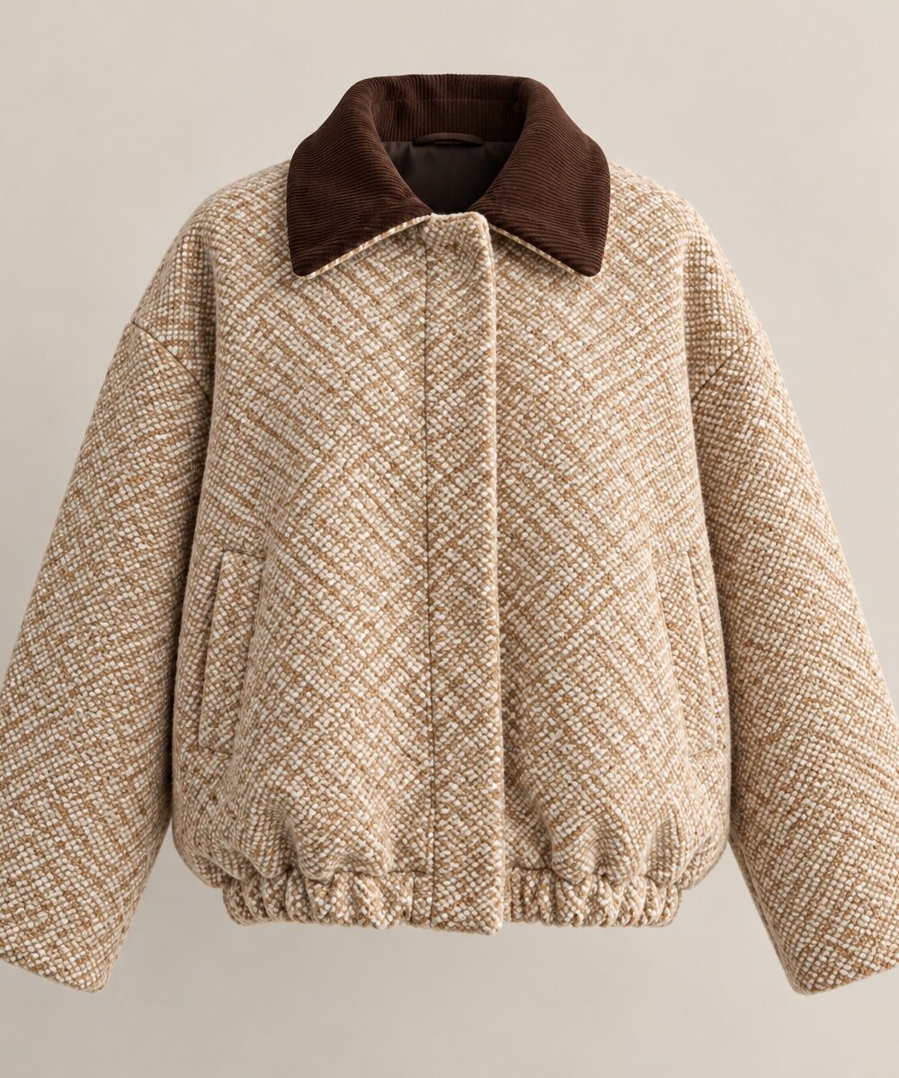 Wełniana kurtka BOMBER BEIGE