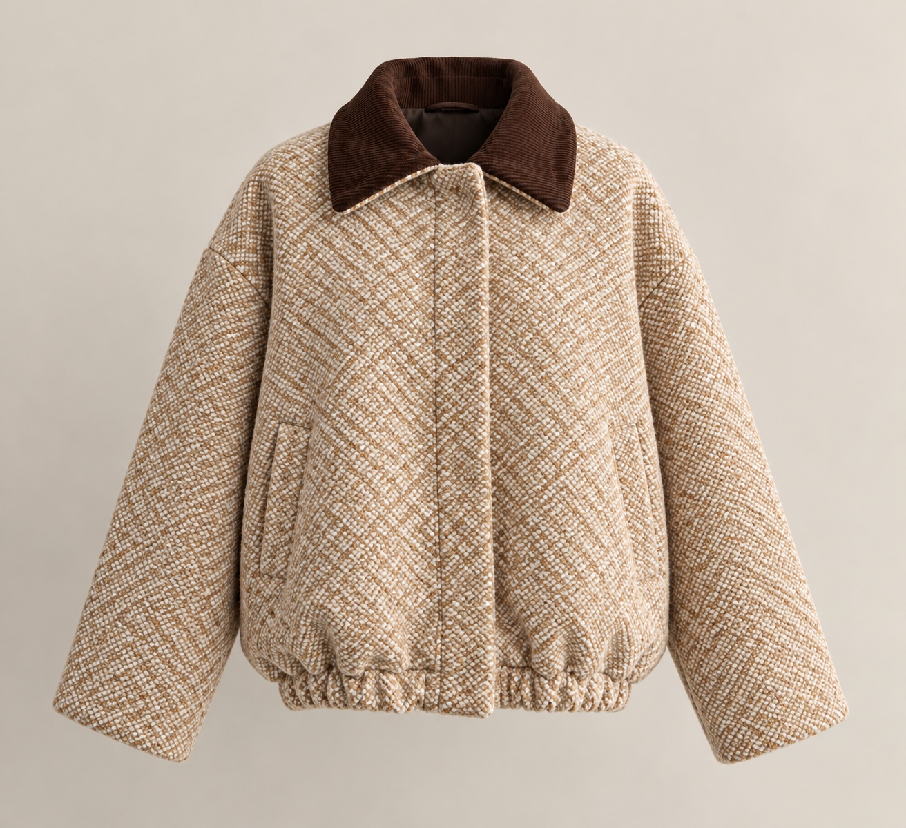 Wełniana kurtka BOMBER BEIGE